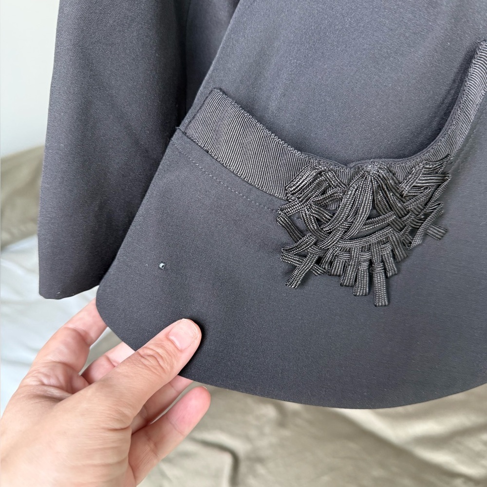 KENZO Paris Black Wool Blazer Sz 40 100% Laine Wool Statement Piece w/ Character - Picture 8 of 9